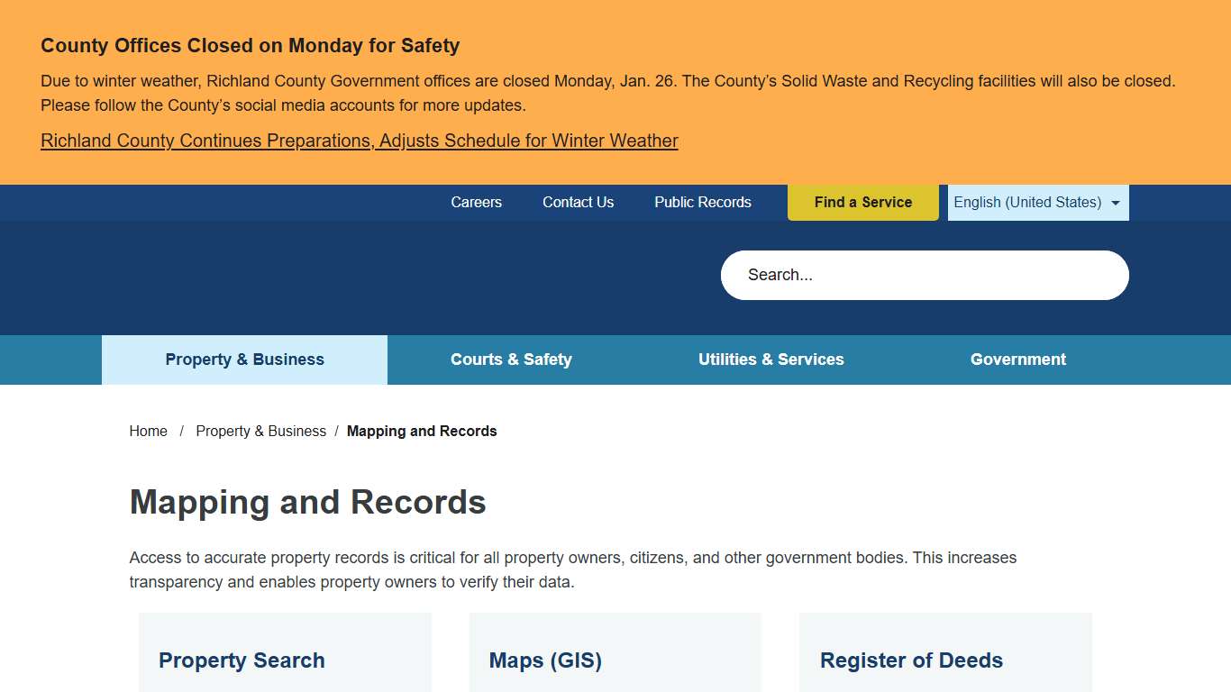Mapping and Records Richland County SC