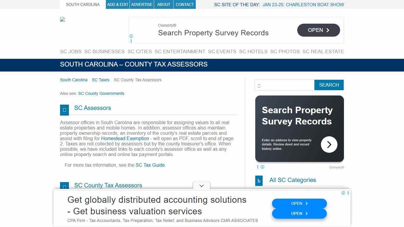 South Carolina - County Tax Assessors